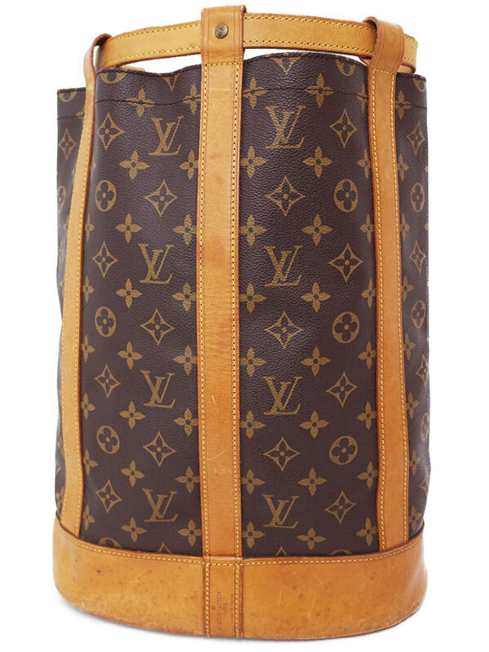 Louis Vuitton Monogram Randonee Shoulder Bag Canvas Leather Brown